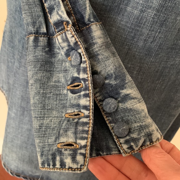 Soft Surroundings embroidered jean shirt - Picture 8 of 11